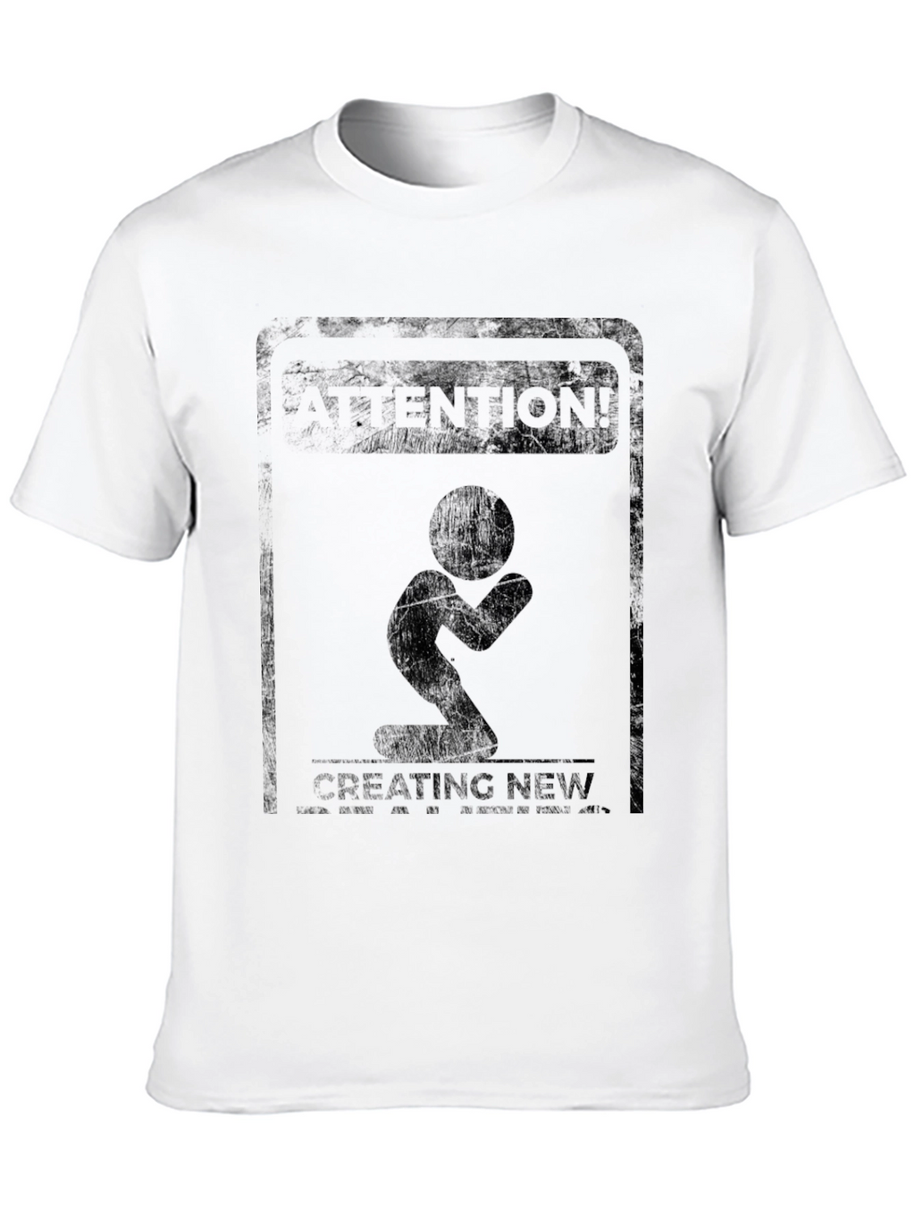 Attention Creating New Black Graphic Tee