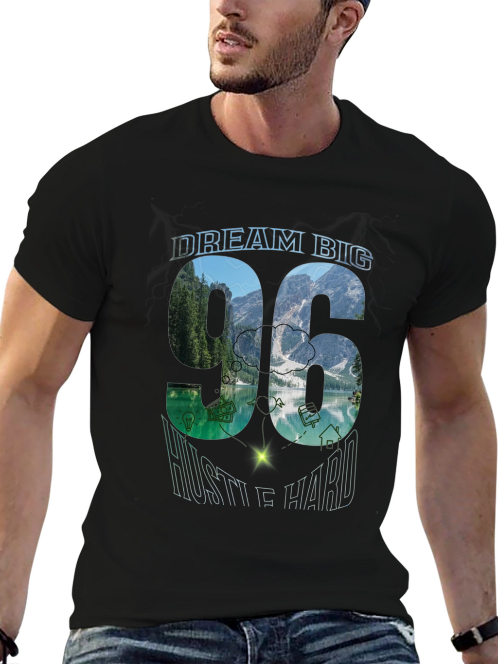 Dream Big Hustle Hard Graphic T-Shirt
