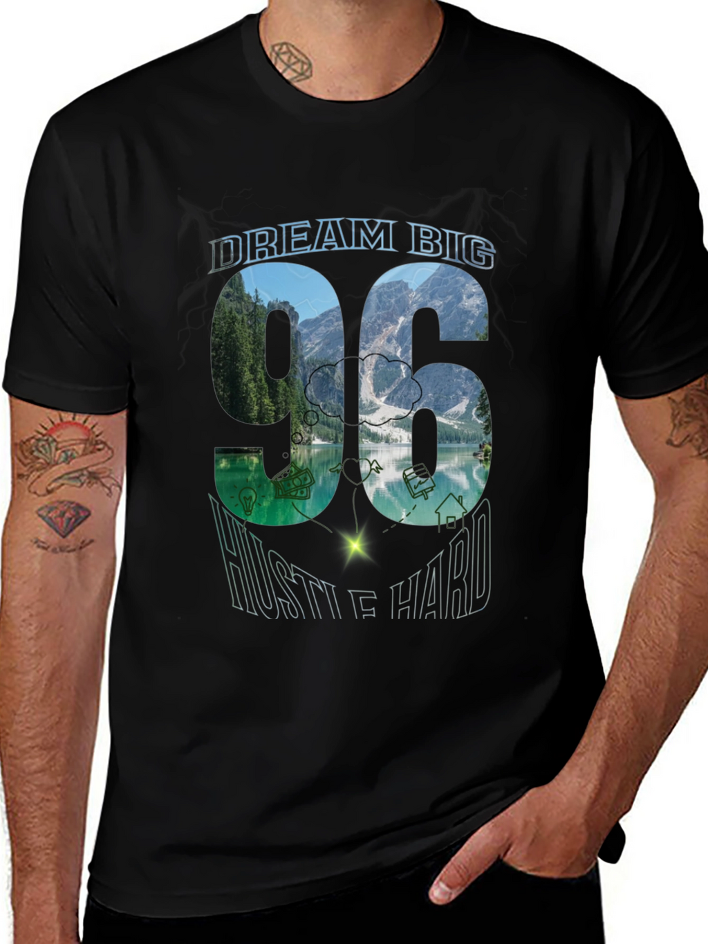 Dream Big Hustle Hard Graphic T-Shirt