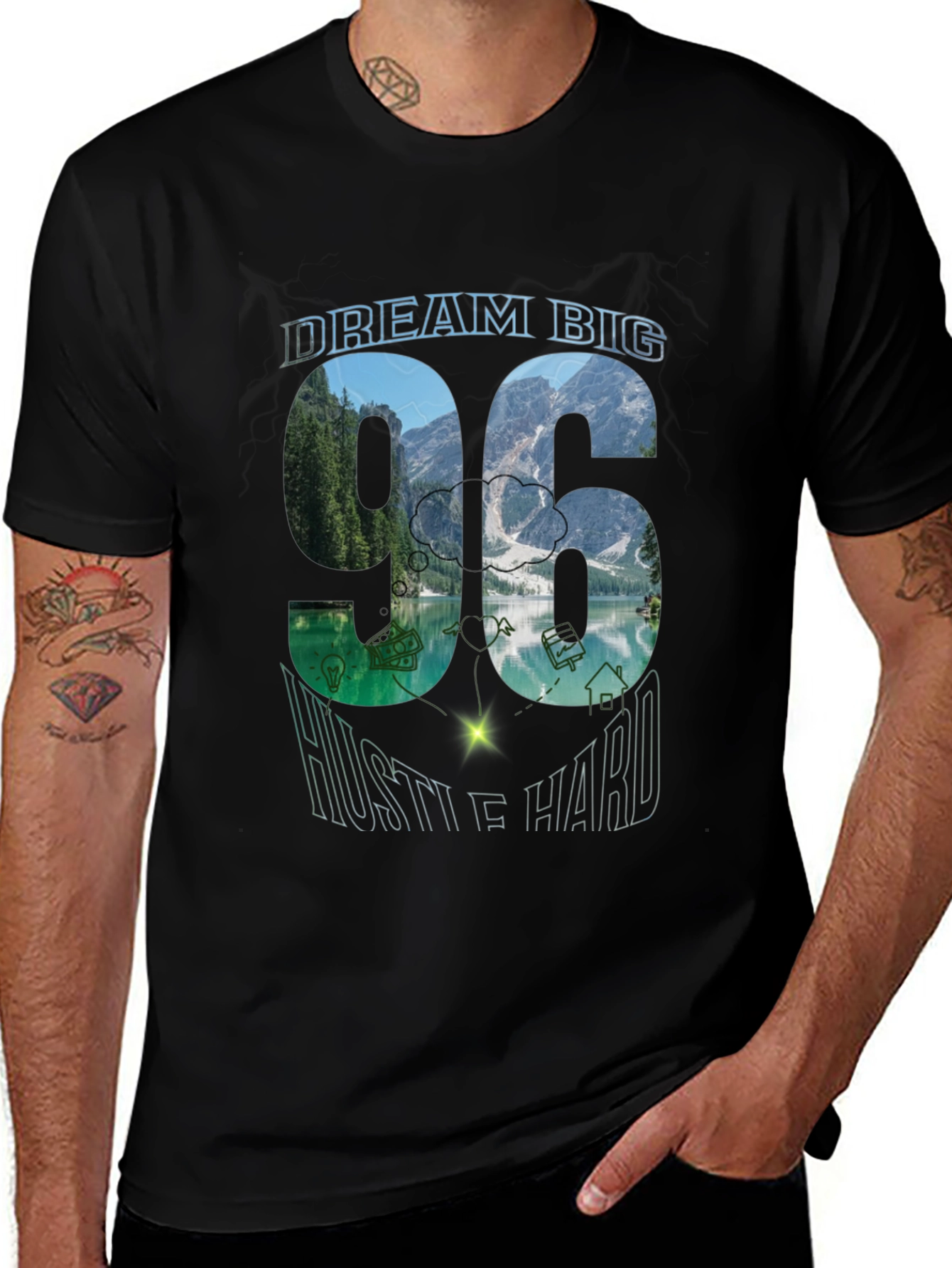 Dream Big Hustle Hard Graphic T-Shirt
