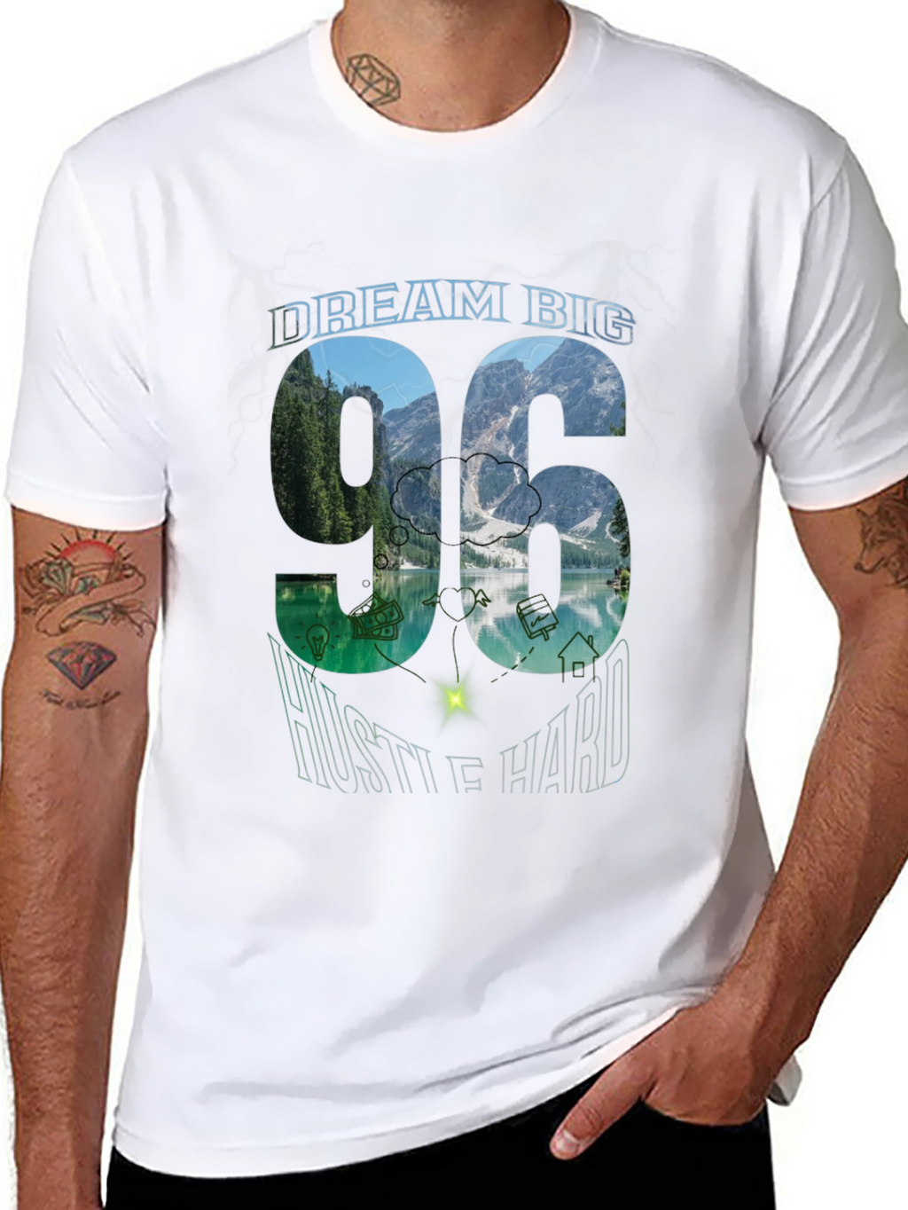 Dream Big Hustle Hard Graphic T-Shirt