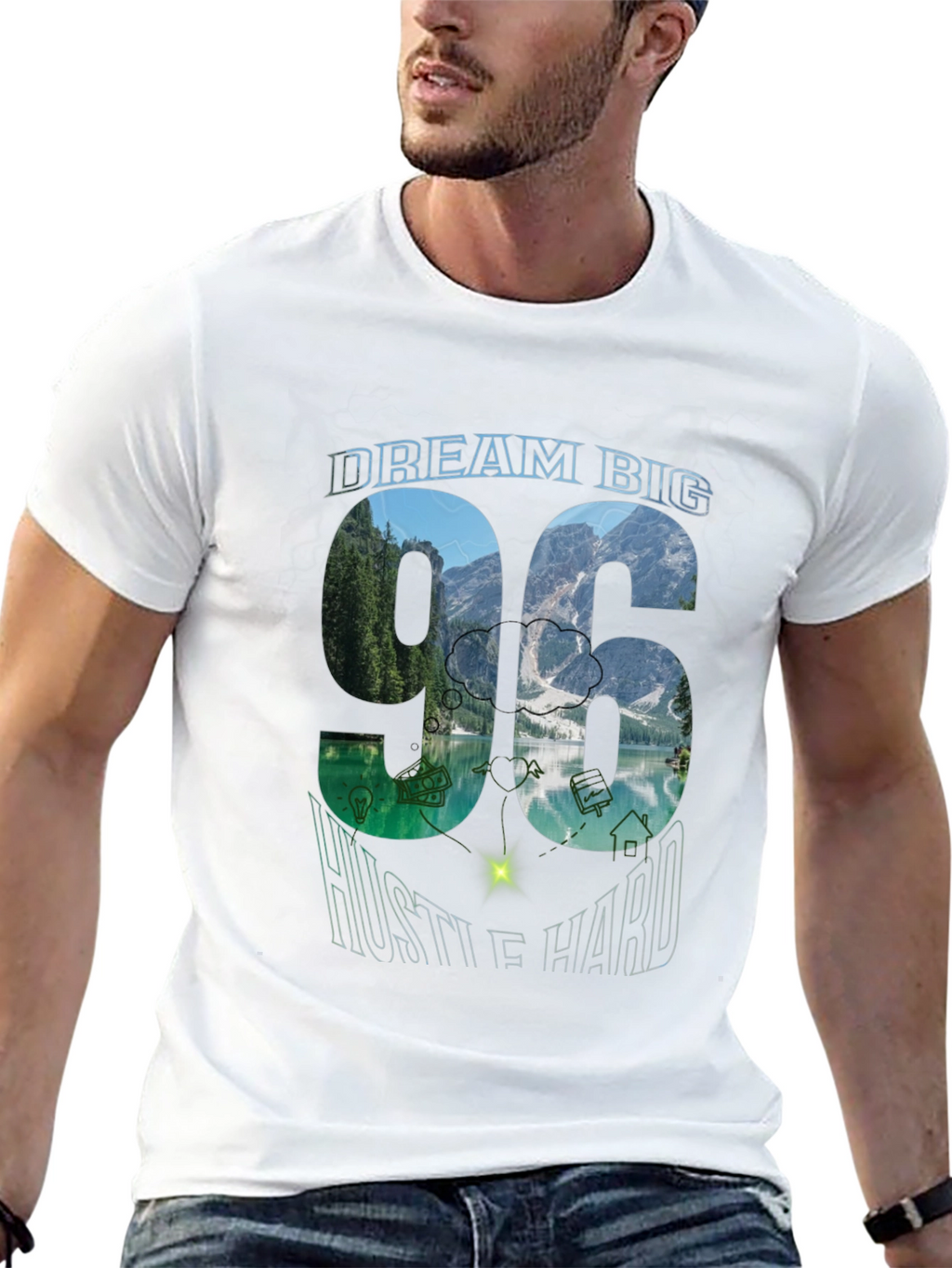 Dream Big Hustle Hard Graphic T-Shirt