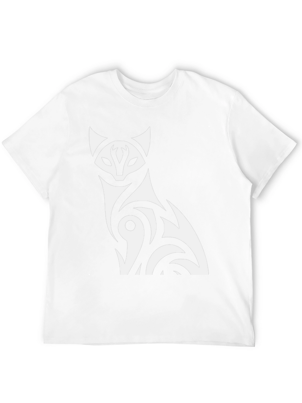 Tribal Cat Graphic T-Shirt - Black