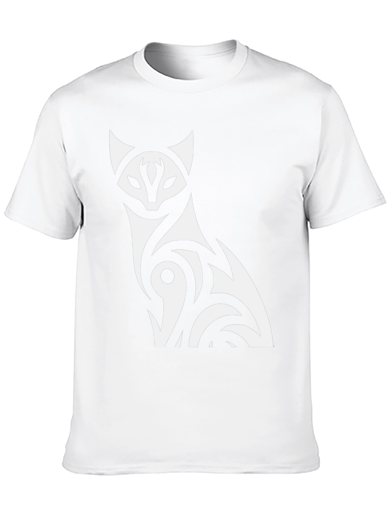 Tribal Cat Graphic T-Shirt - Black