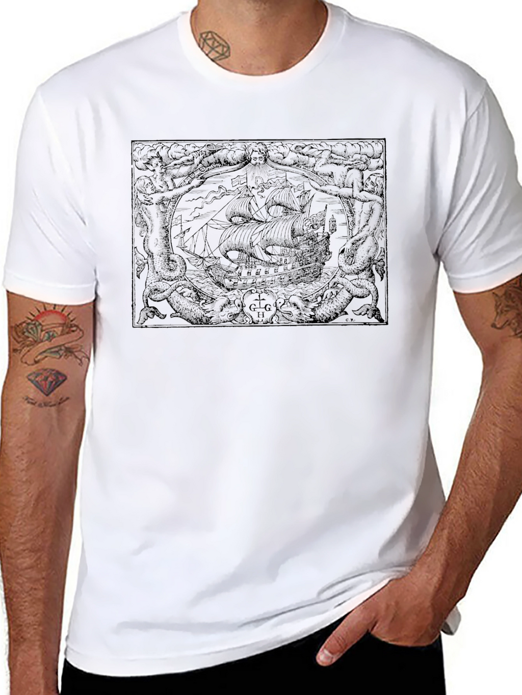 Kraken Graphic Tee - Nautical Adventure Shirt