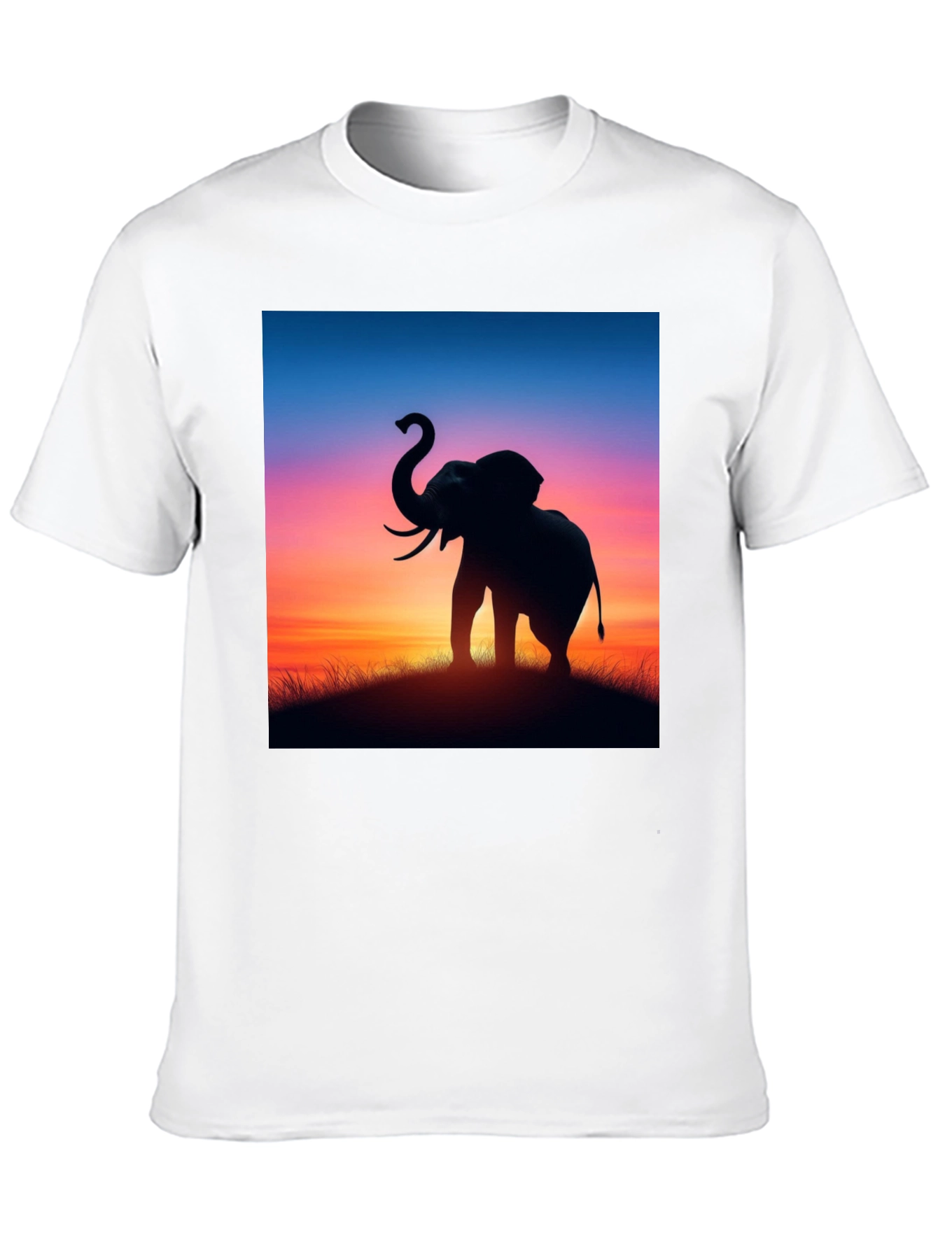 Elephant Sunset Graphic Tee - Stylish Black T-Shirt