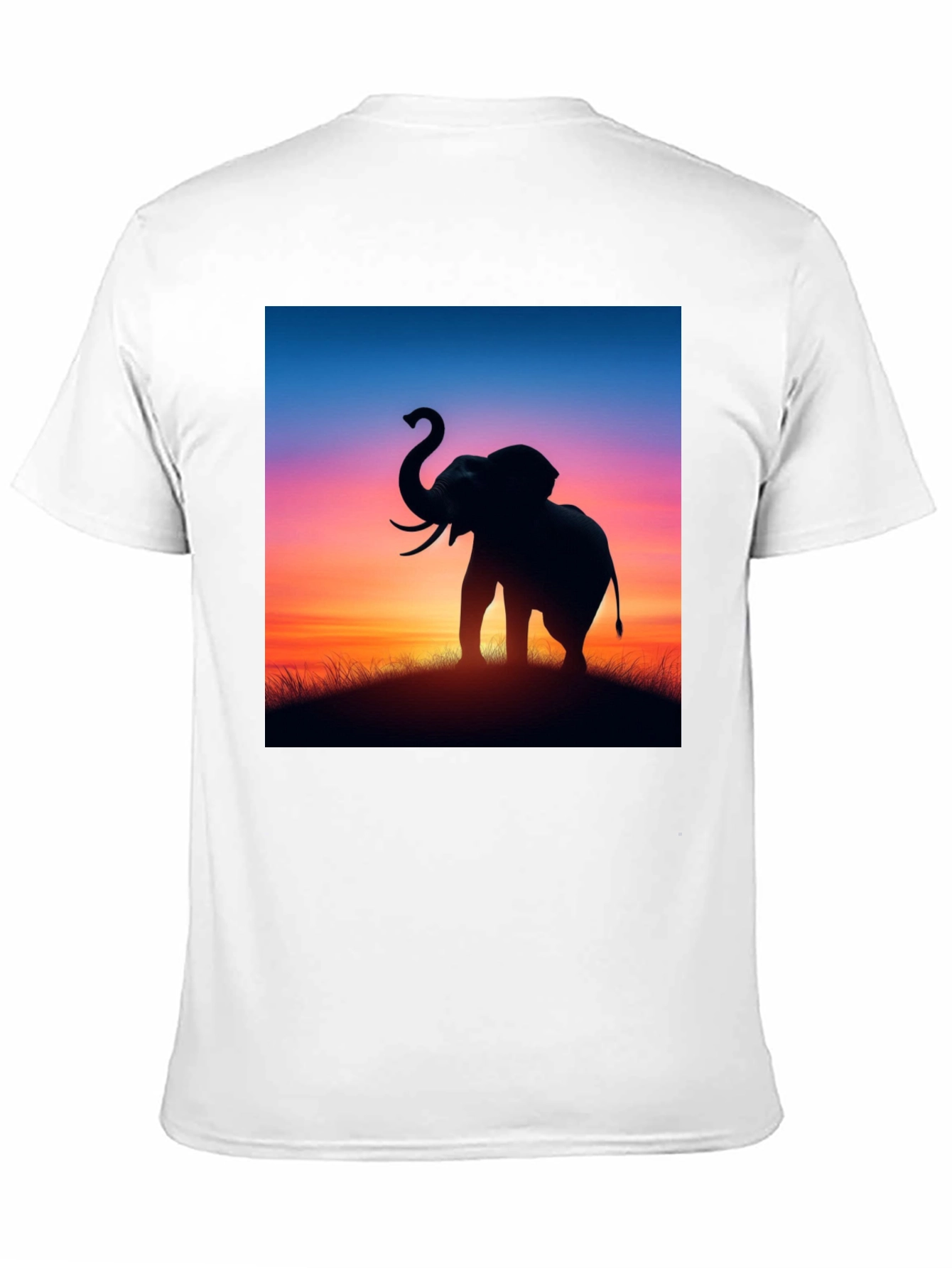 Elephant Sunset Graphic Tee - Stylish Black T-Shirt