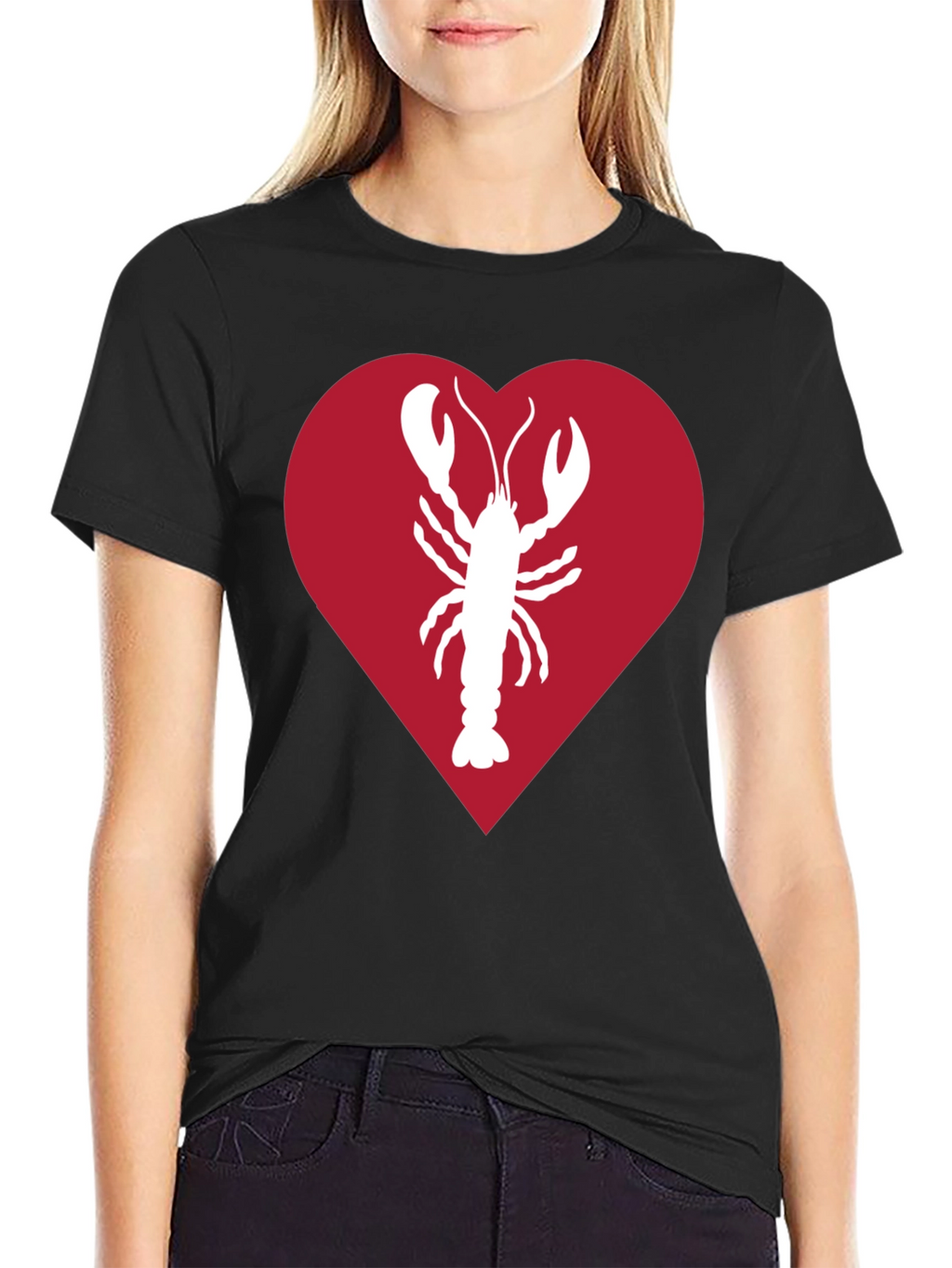 Lobster Heart Graphic Tee - Black Unisex Shirt
