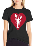 Lobster Heart Graphic Tee - Black Unisex Shirt