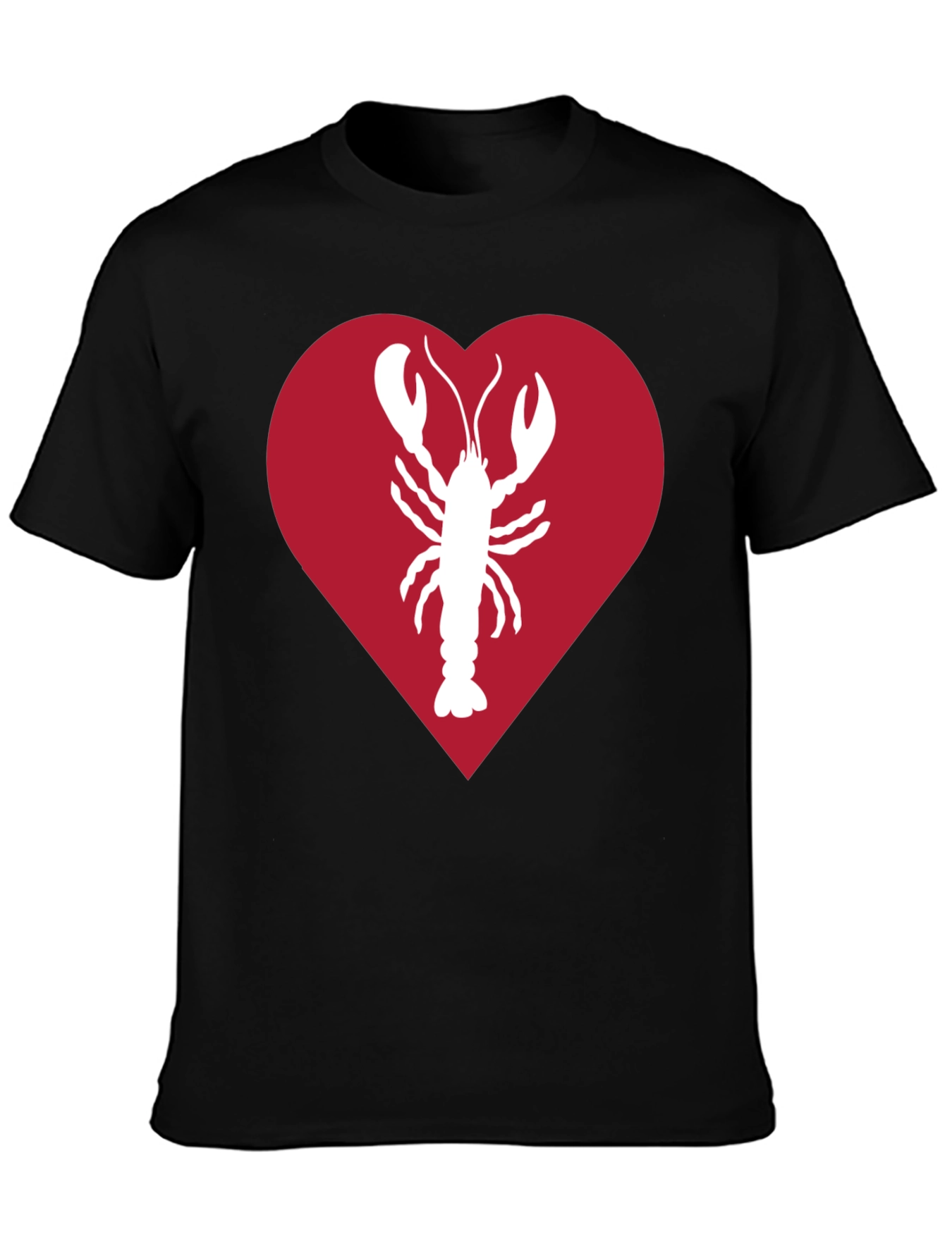 Lobster Heart Graphic Tee - Black Unisex Shirt