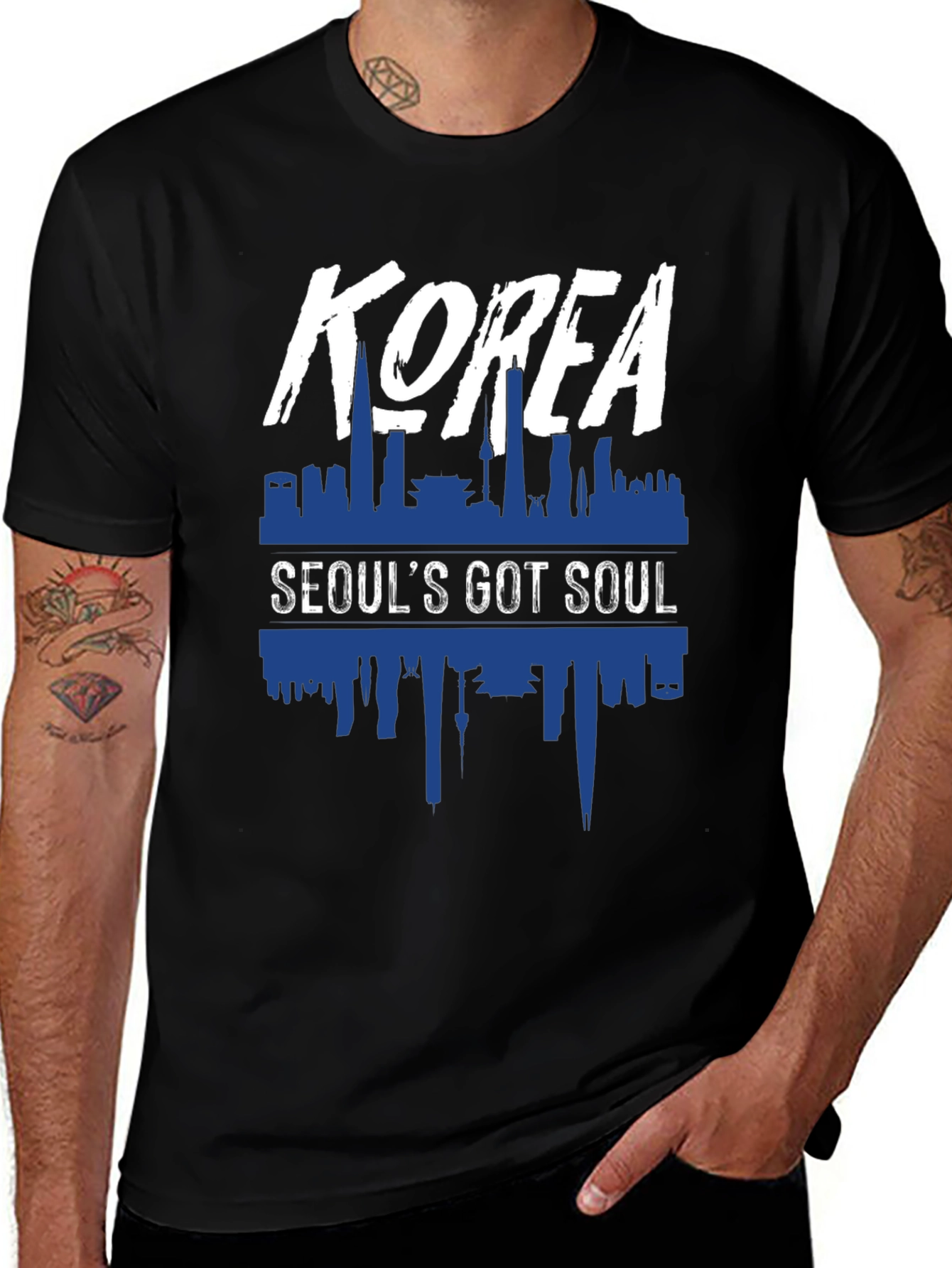 Korea Seouls Got Soul Black Graphic Tee