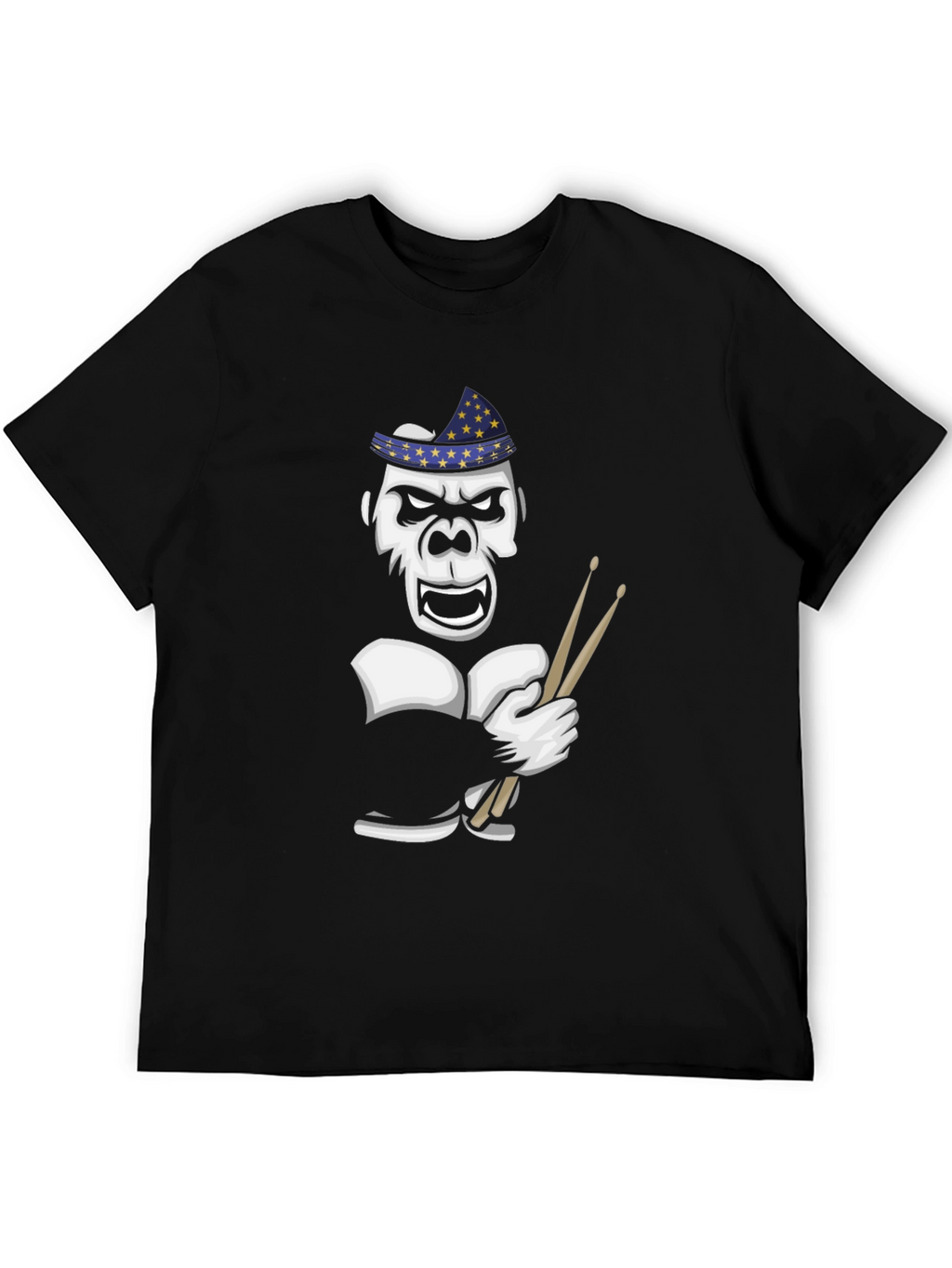 Drummer Gorilla T-Shirt - Star Hat