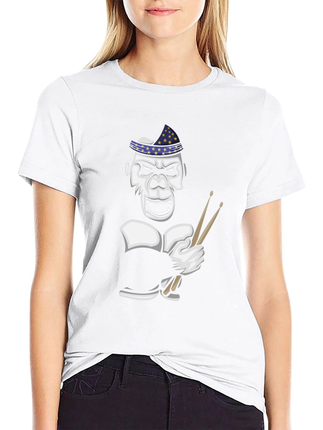 Drummer Gorilla T-Shirt - Star Hat
