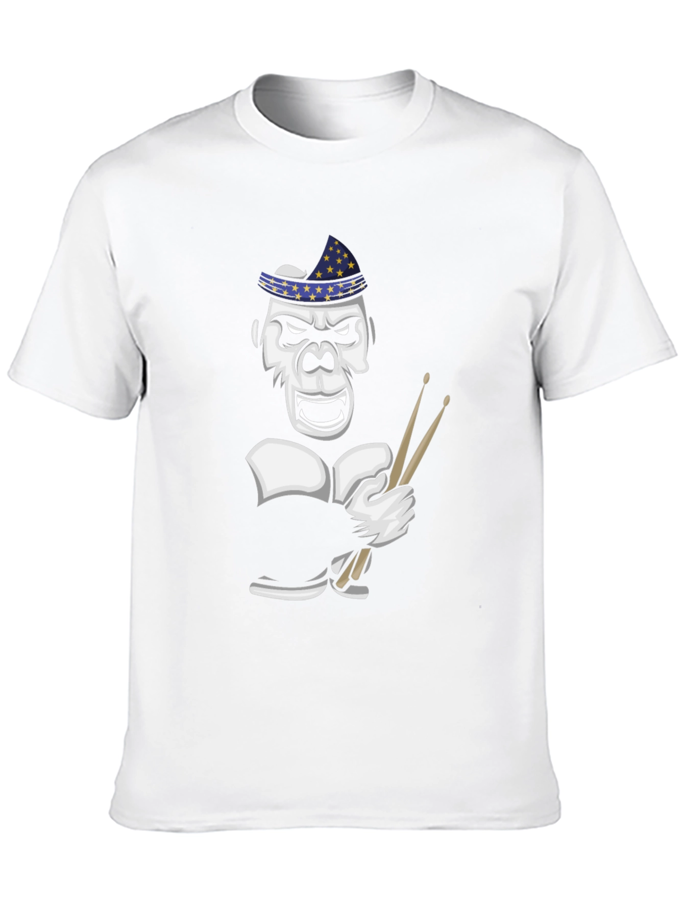 Drummer Gorilla T-Shirt - Star Hat