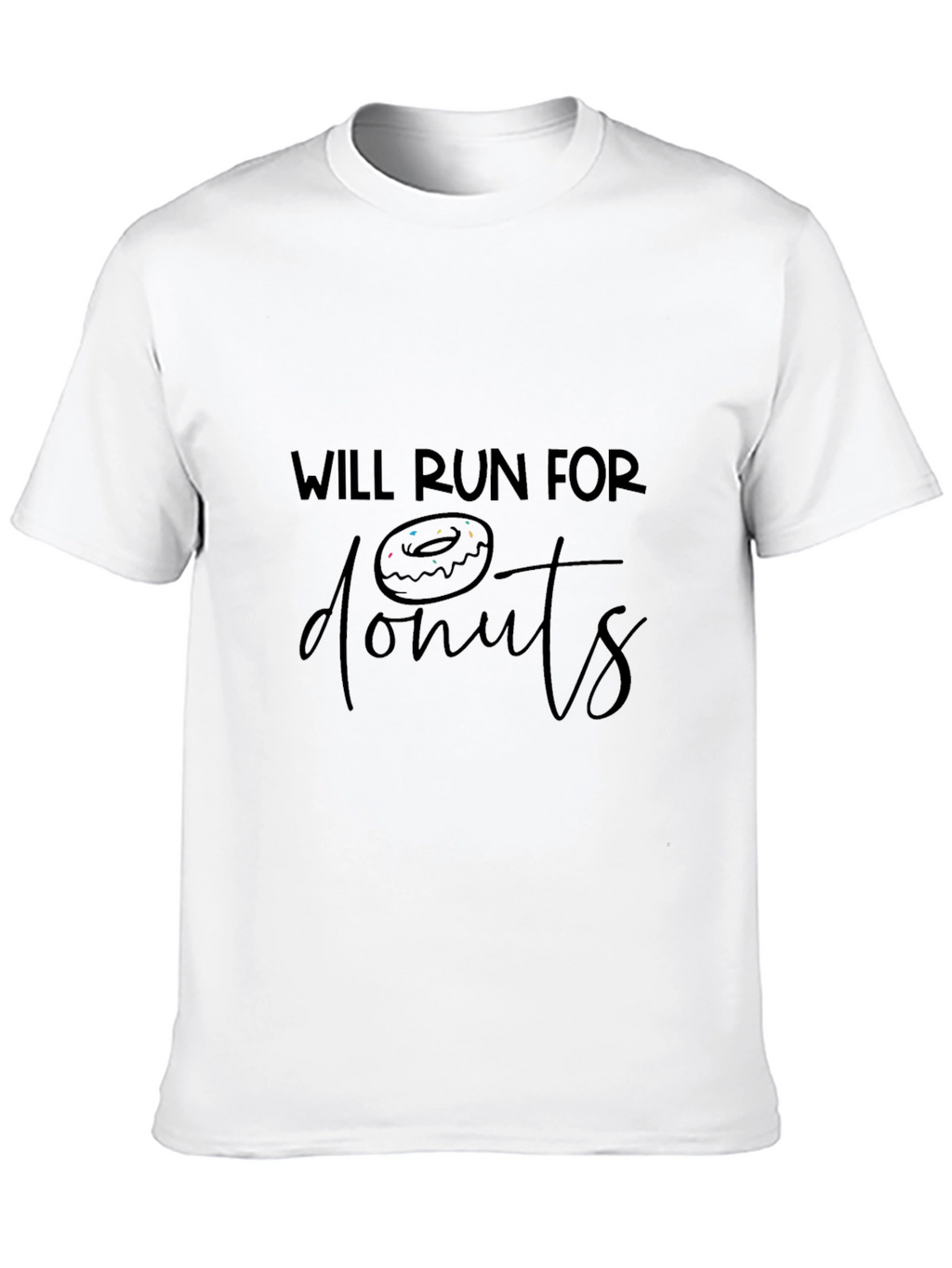 Will Run for Donuts Black Graphic Tee
