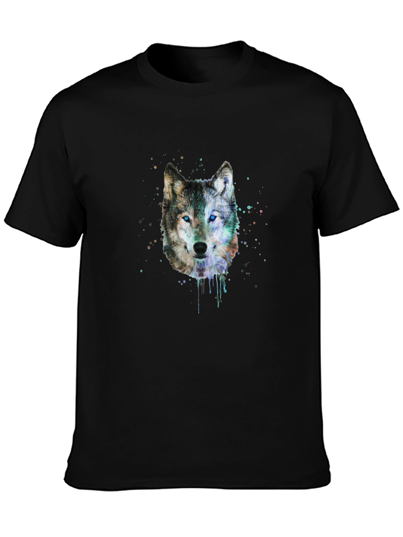 Wolf Graphic Tee - Black Cotton T-Shirt