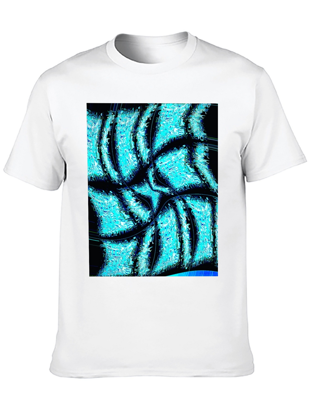 Abstract Aqua Print Black T-Shirt