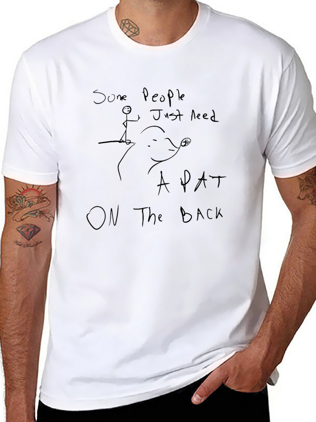 Humorous Pat on the Back Graphic Tee