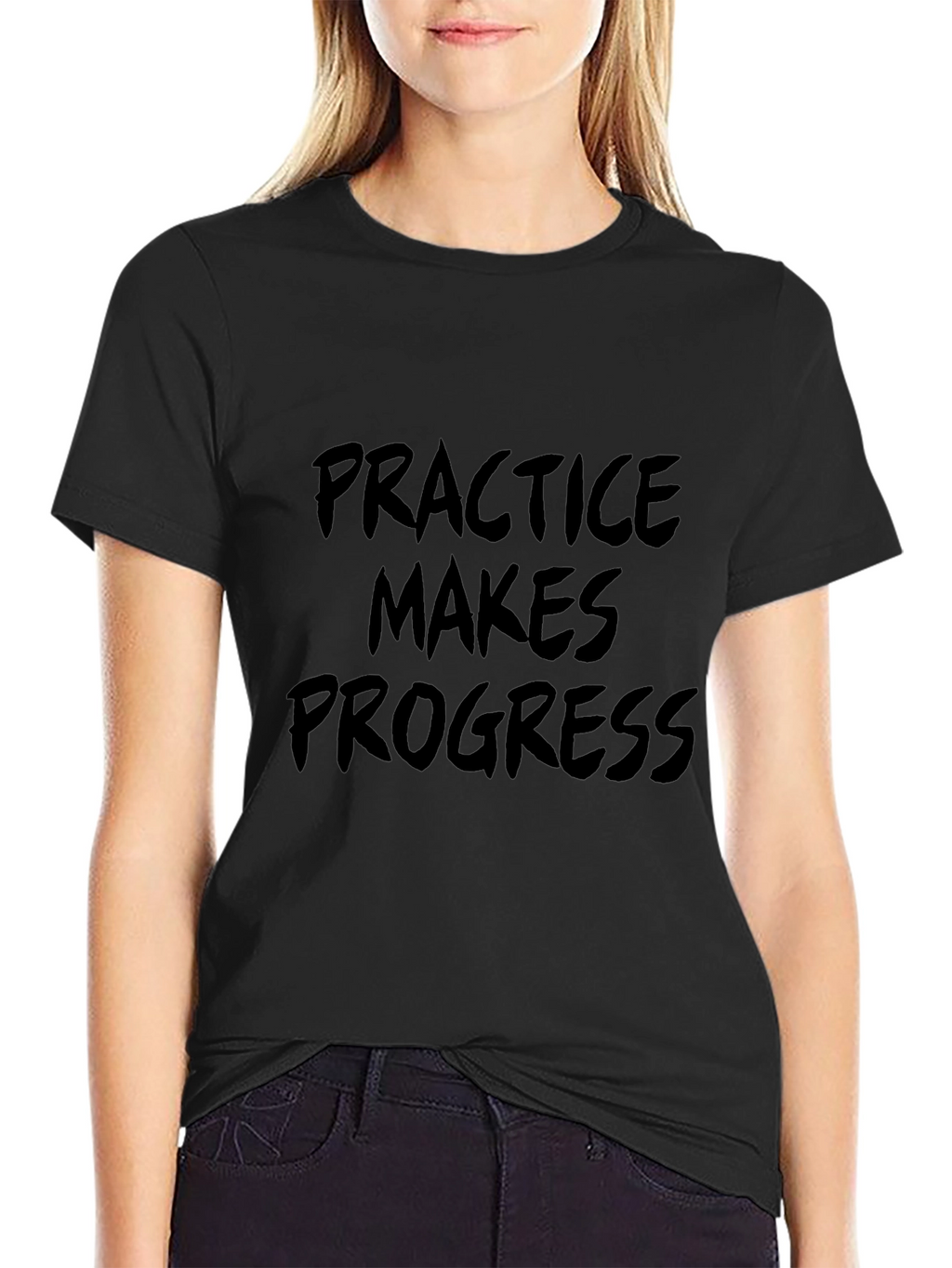 Practice Makes Progress Black T-Shirt