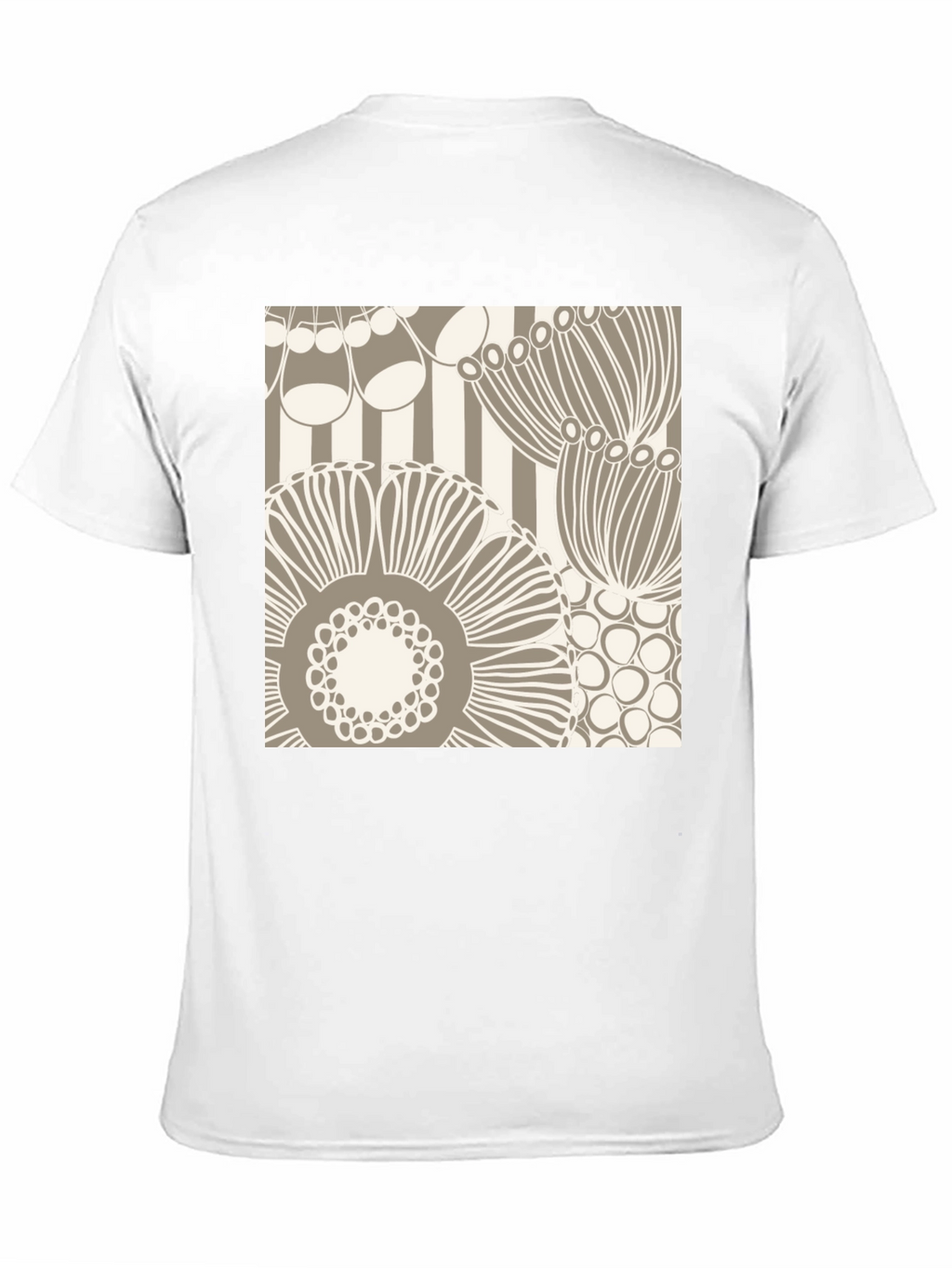 Abstract Floral Graphic Print Black T-Shirt