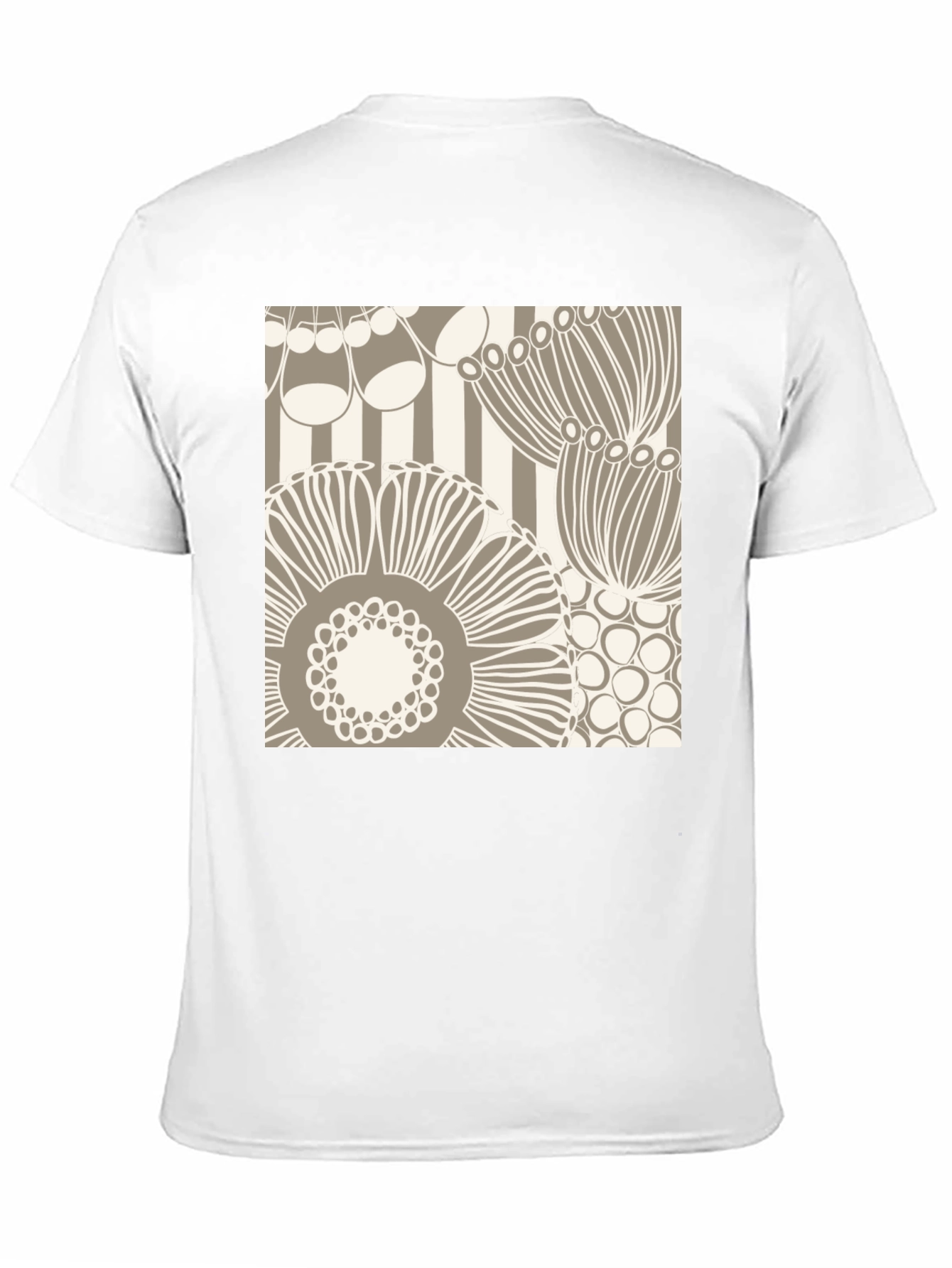 Abstract Floral Graphic Print Black T-Shirt