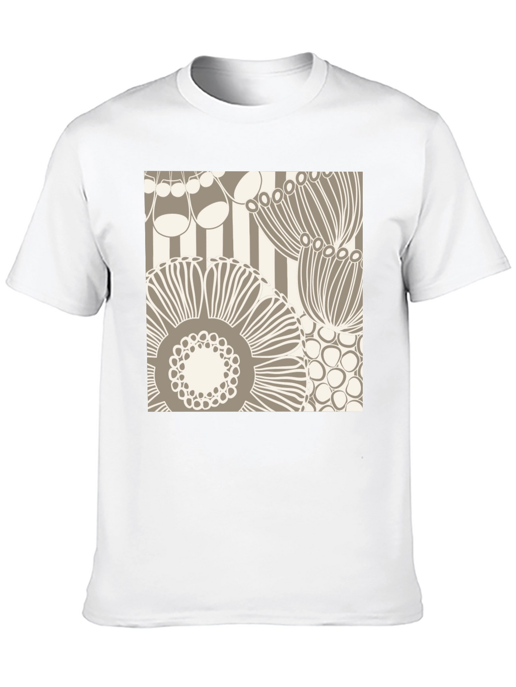 Abstract Floral Graphic Print Black T-Shirt
