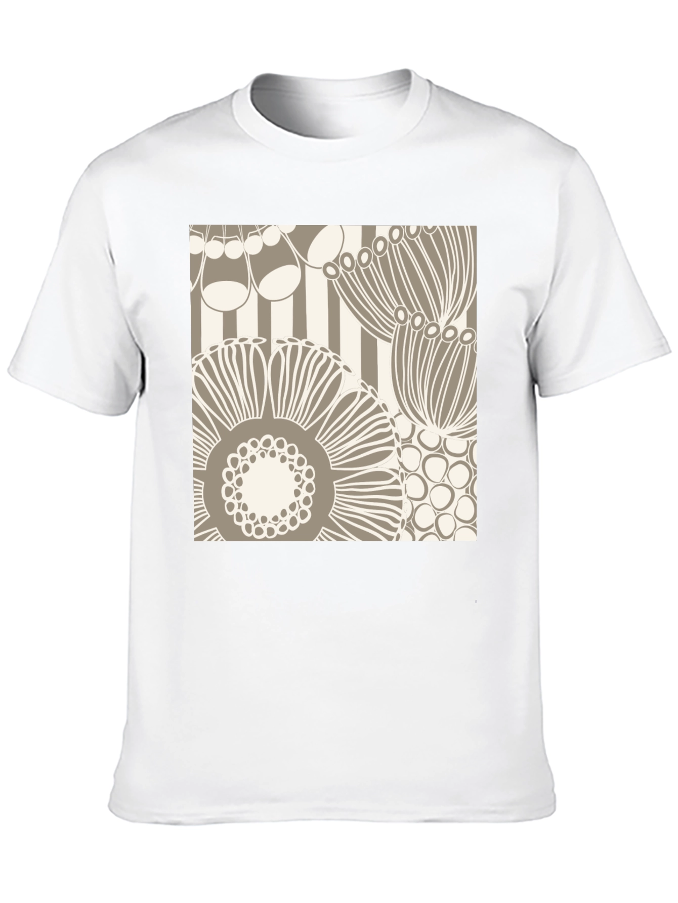 Abstract Floral Graphic Print Black T-Shirt