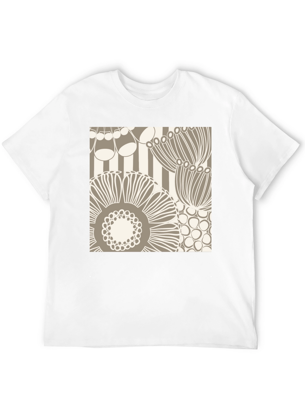 Abstract Floral Graphic Print Black T-Shirt