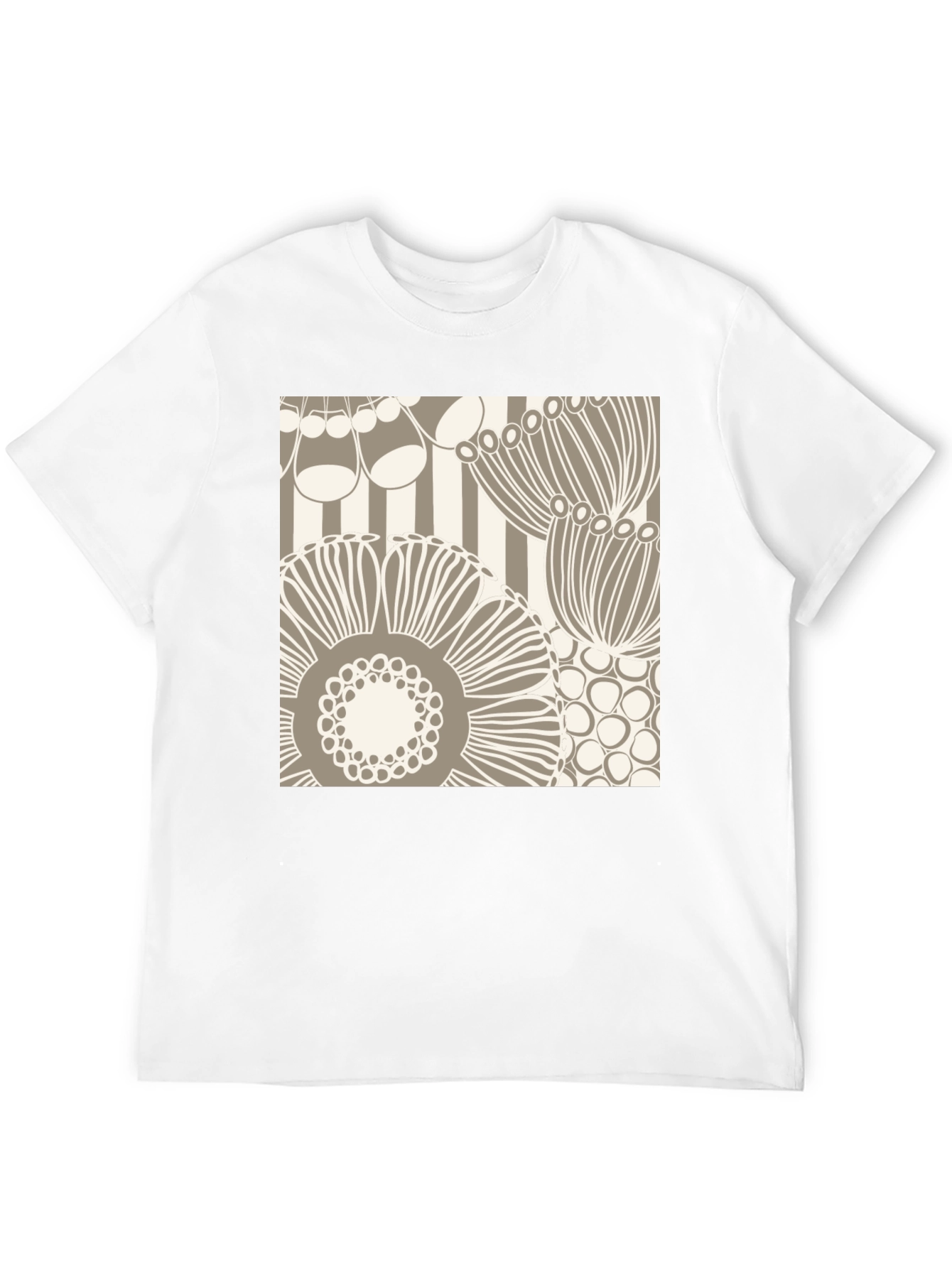 Abstract Floral Graphic Print Black T-Shirt
