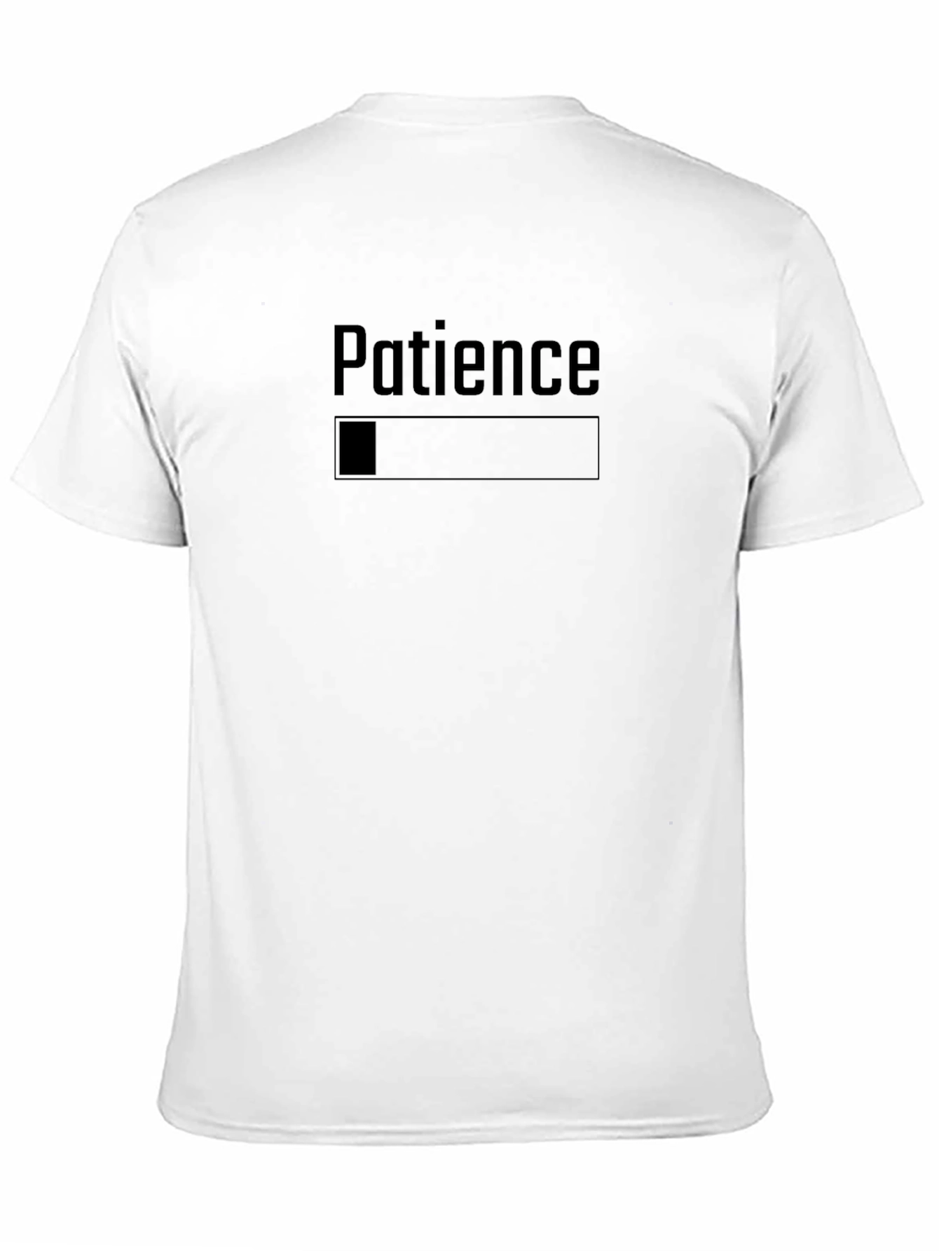 Patience Loading Bar Graphic T-Shirt - Black Cotton Tee