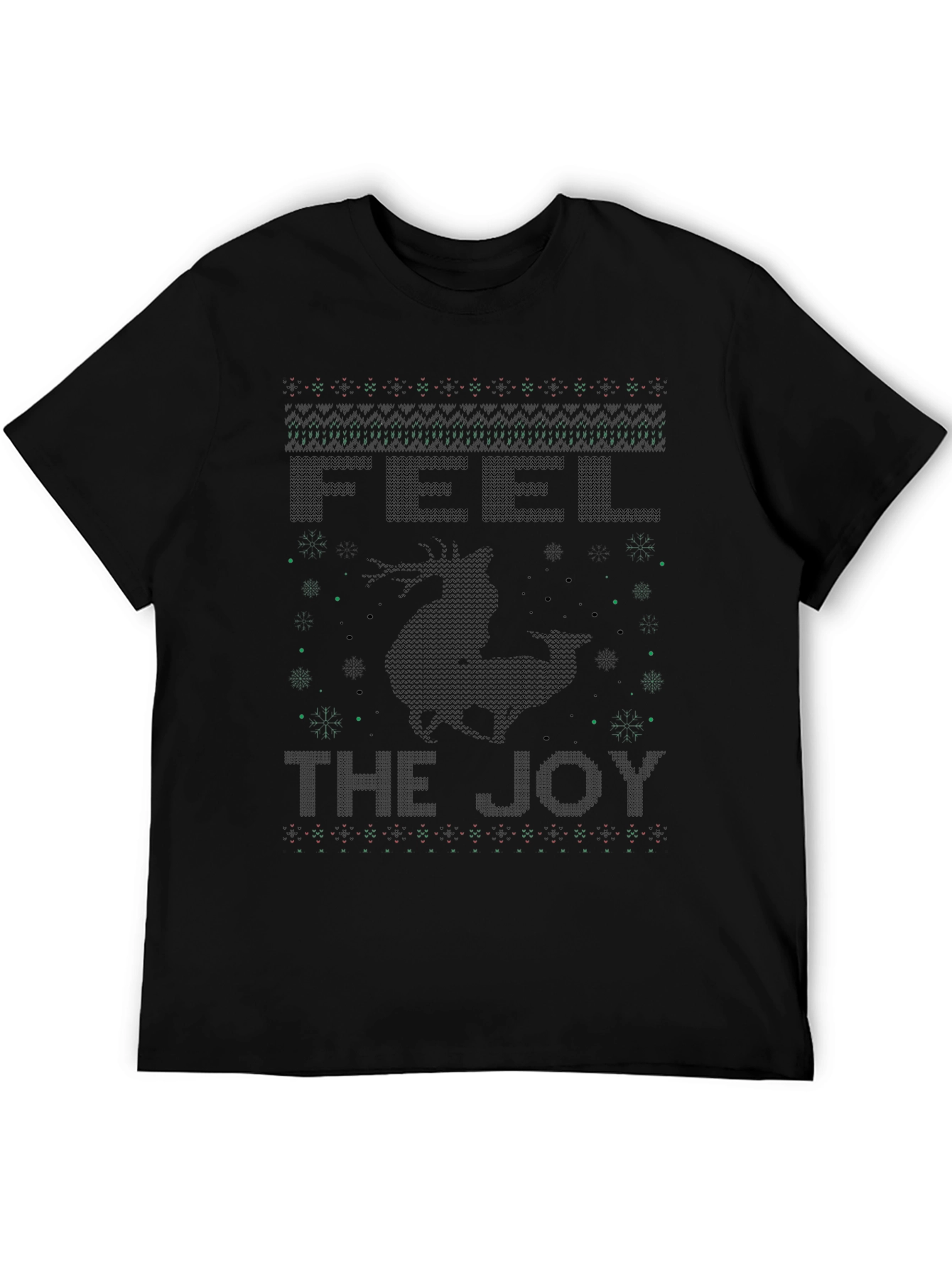 Feel The Joy Christmas Reindeer Ugly Sweater T-Shirt