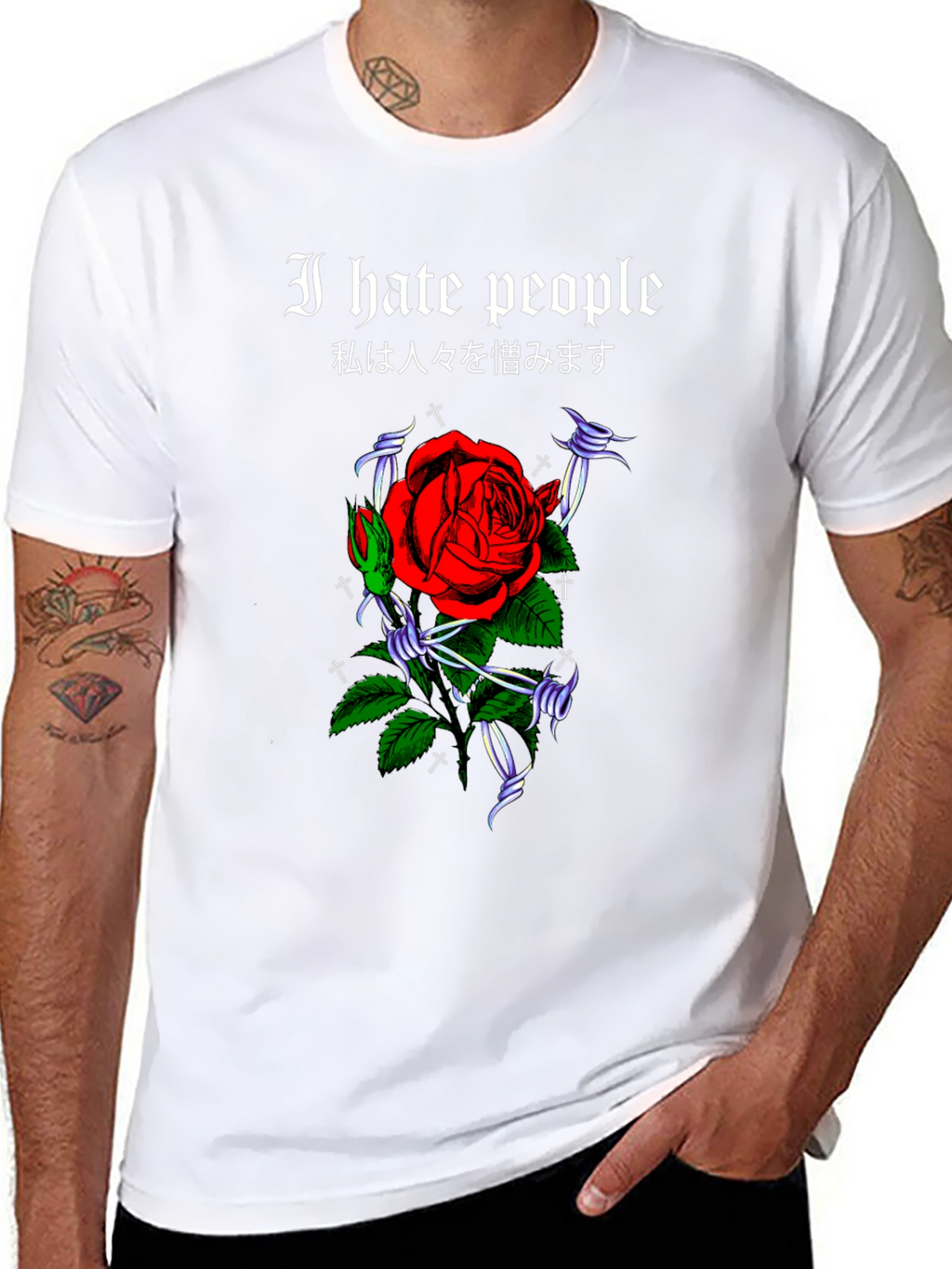 I Hate People Rose Graphic Tee