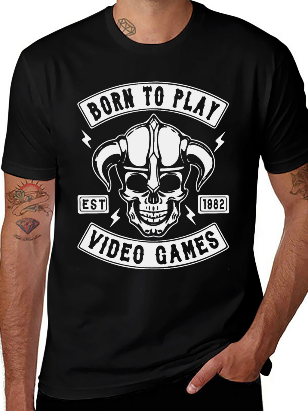 Born to Play Video Games Black T-Shirt