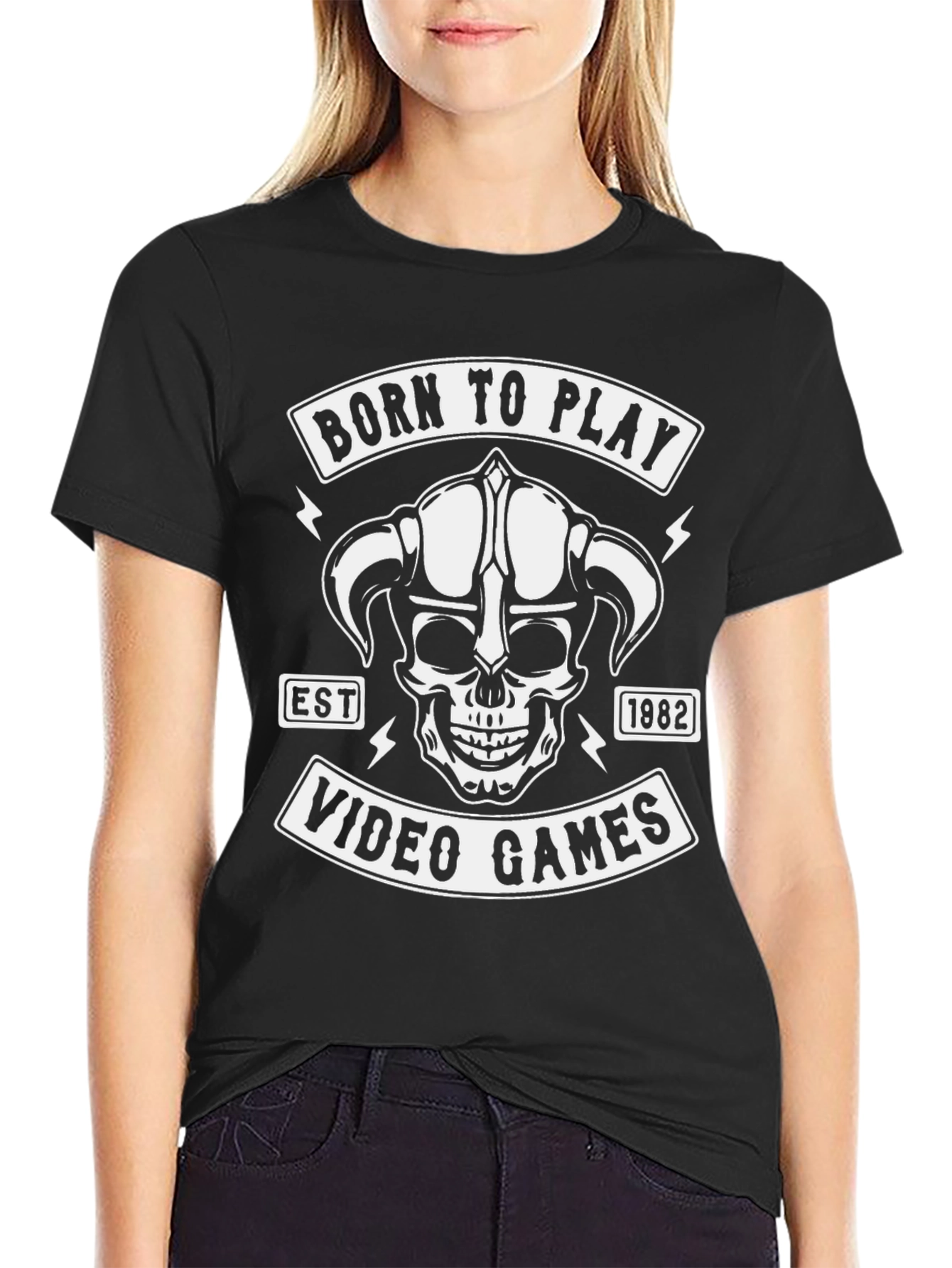 Born to Play Video Games Black T-Shirt