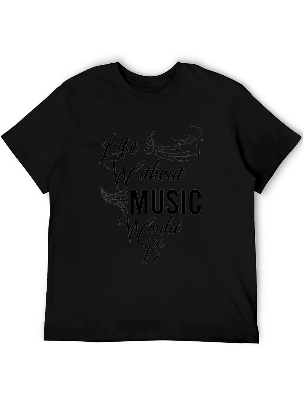 Life Without Music Mens Black T-Shirt
