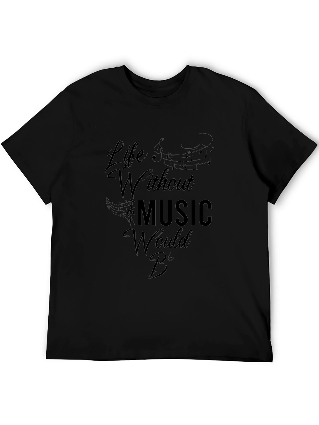 Life Without Music Mens Black T-Shirt
