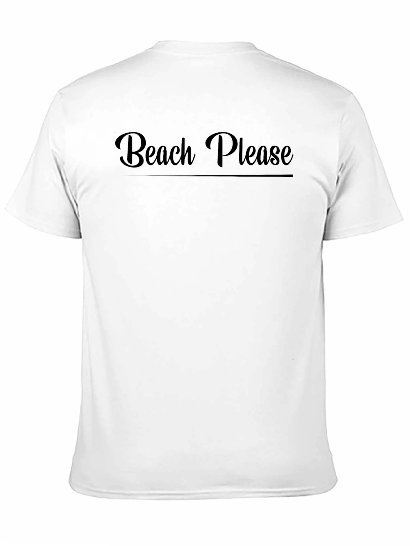 Beach Please Graphic Tee - Black Cotton T-Shirt