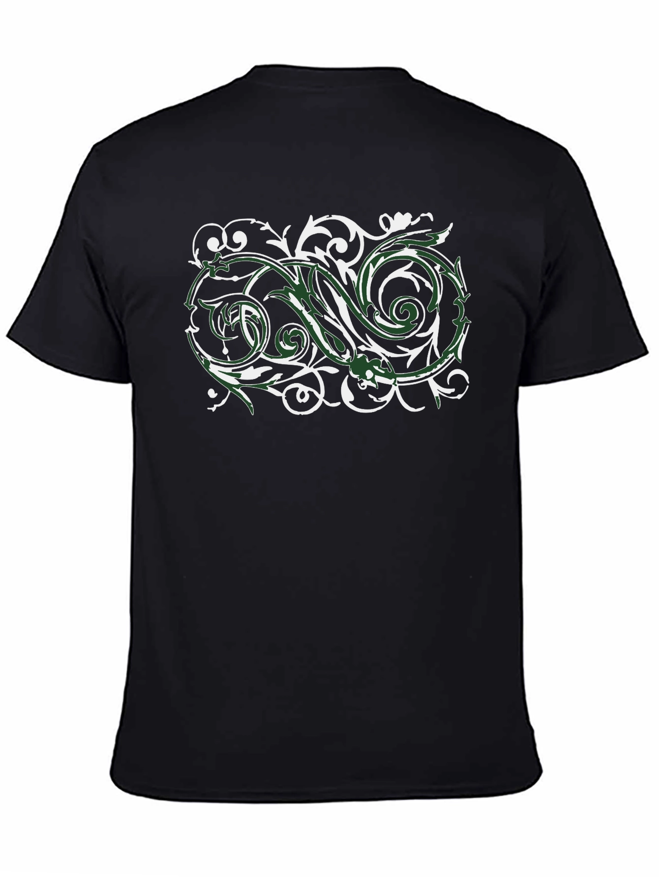 Stylish Black T-Shirt with Floral Design