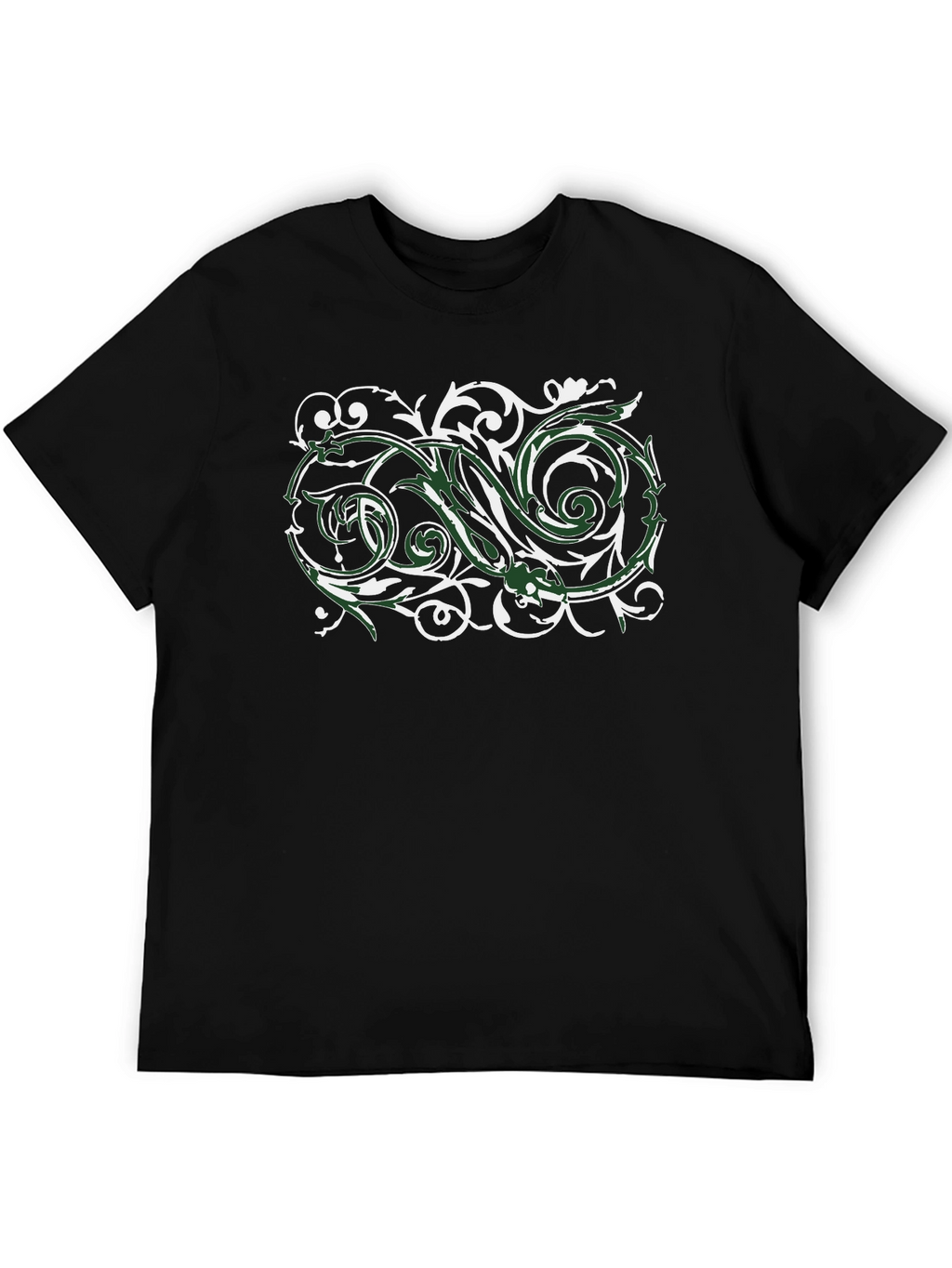 Stylish Black T-Shirt with Floral Design