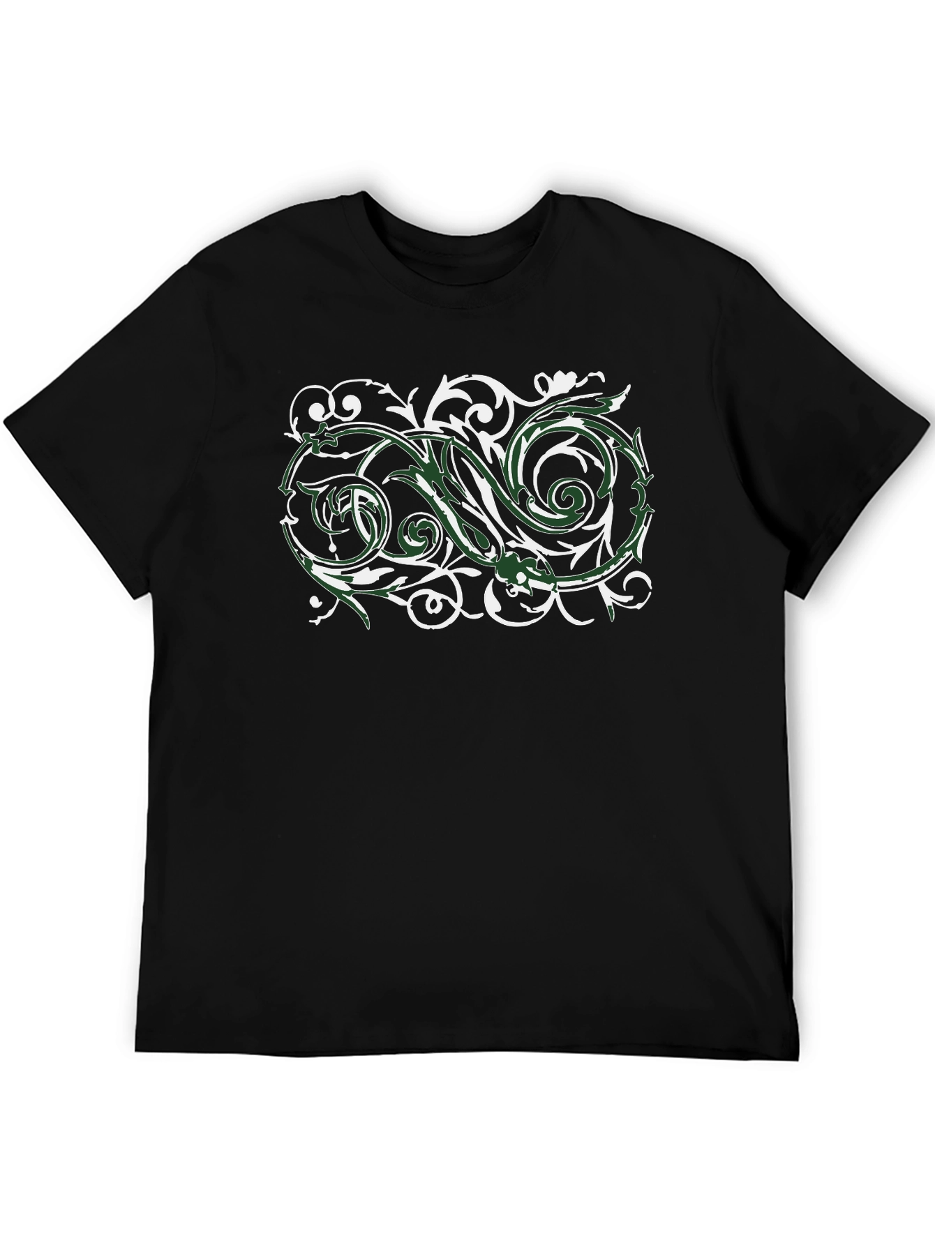 Stylish Black T-Shirt with Floral Design
