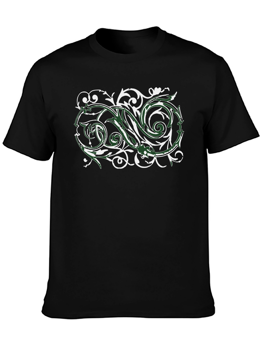 Stylish Black T-Shirt with Floral Design