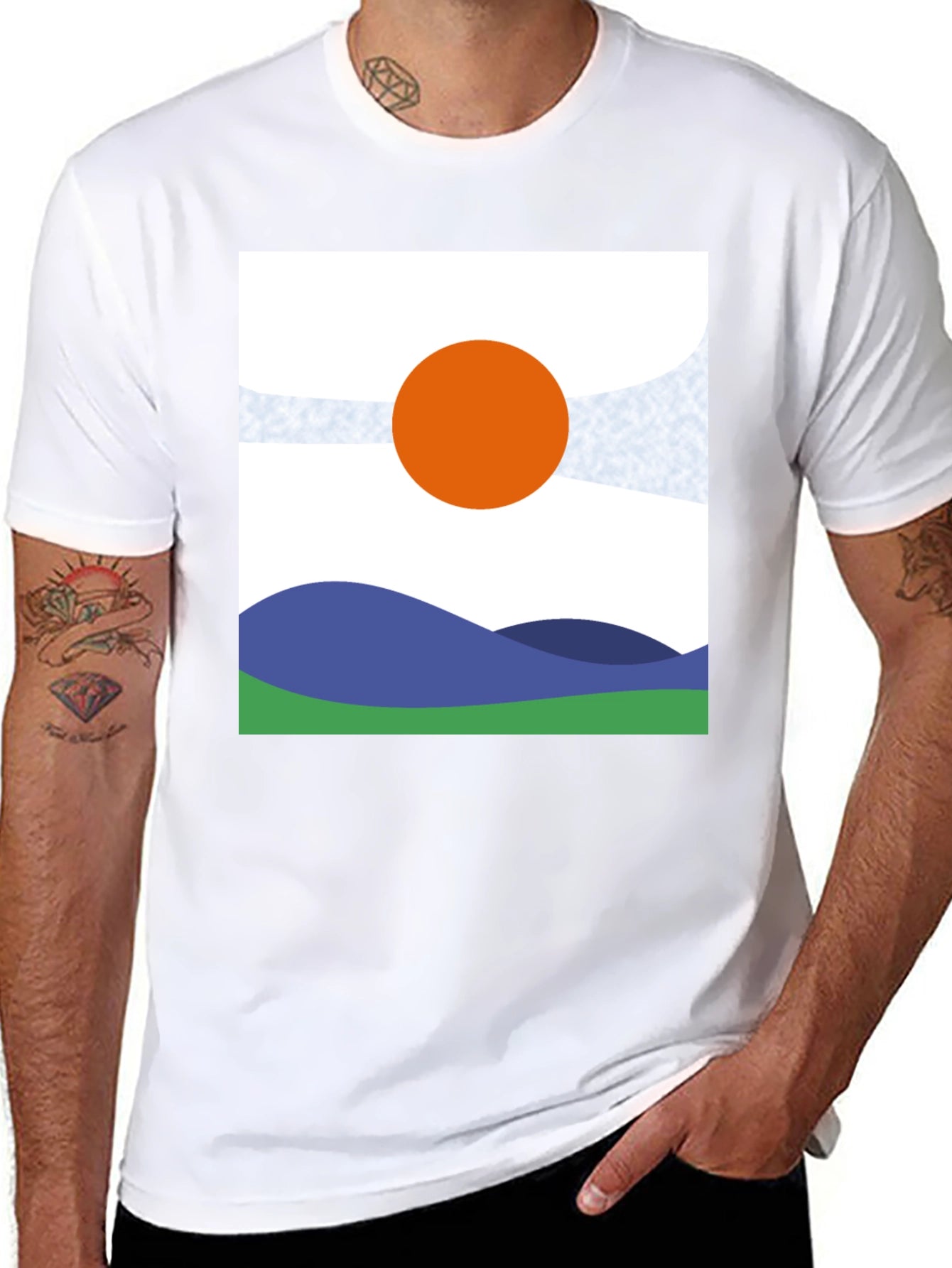 Abstract Landscape Graphic Tee - Modern Art Shirt