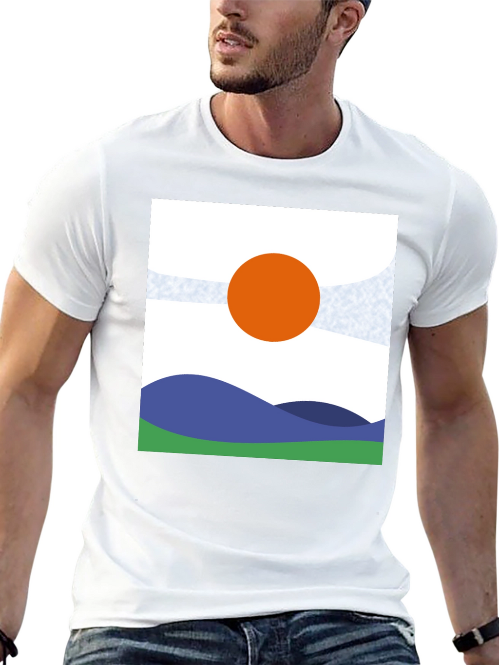Abstract Landscape Graphic Tee - Modern Art Shirt