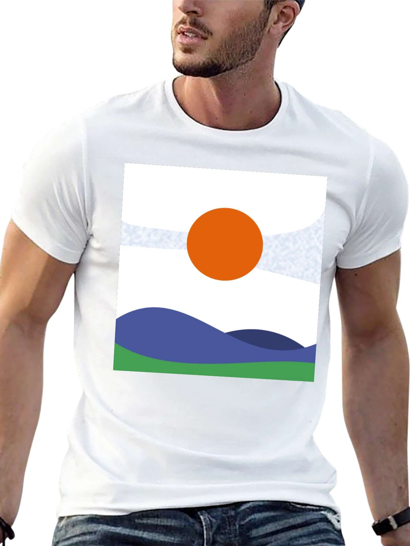 Abstract Landscape Graphic Tee - Modern Art Shirt
