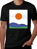 Abstract Landscape Graphic Tee - Modern Art Shirt