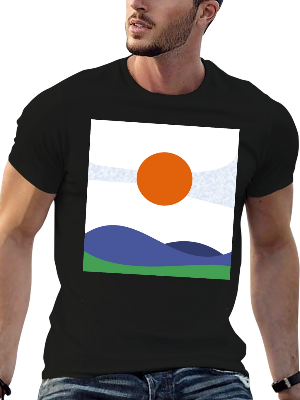 Abstract Landscape Graphic Tee - Modern Art Shirt