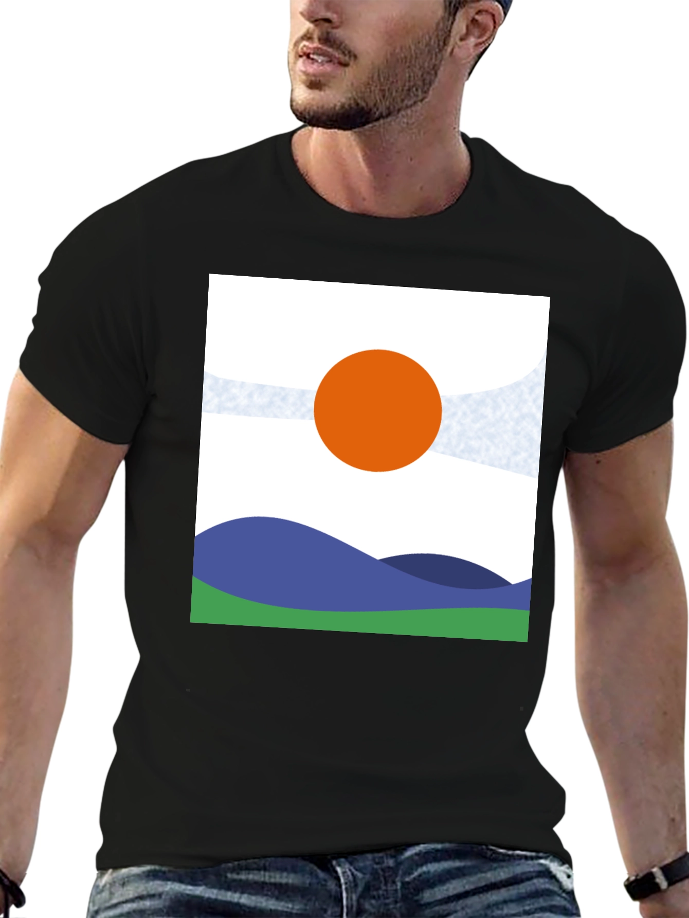 Abstract Landscape Graphic Tee - Modern Art Shirt
