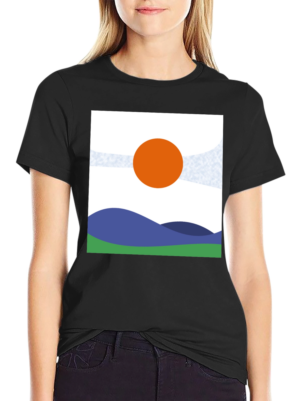 Abstract Landscape Graphic Tee - Modern Art Shirt