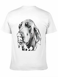 Dog Portrait Graphic Print Black T-Shirt