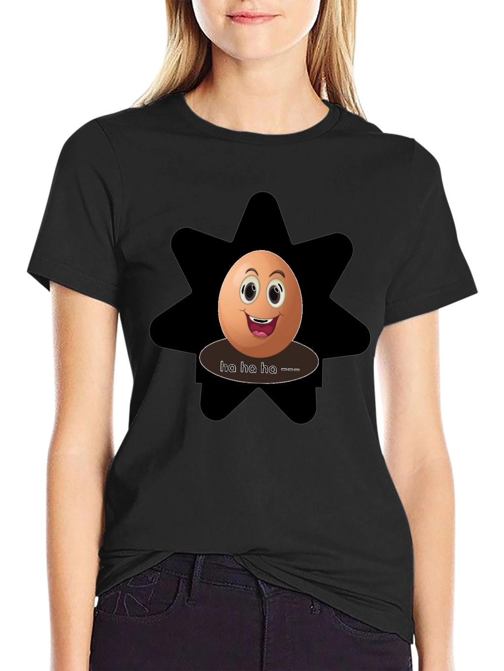 Funny Egg Graphic Tee - Black Cotton T-Shirt